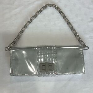 Kooba Penelope silver metallic leather bag